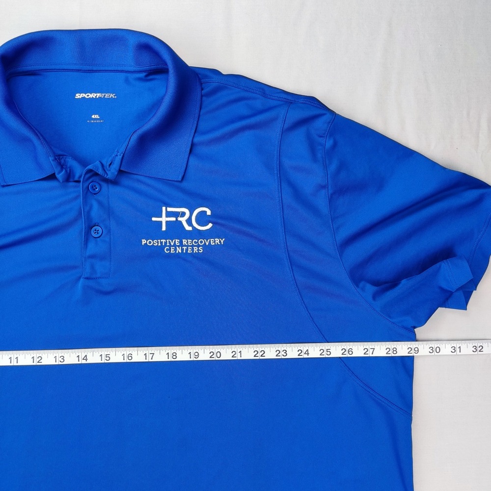 Sport-Tek Polo Shirt Mens 4XL Blue Positive Recovery Centers Sport Short Sleeve - Picture 4 of 5